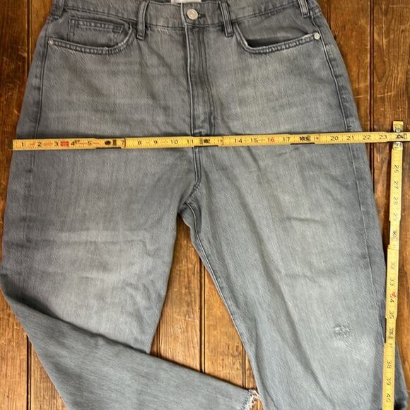Frame women’s Le Jane Crop Denim Light Gray wide leg high rise Jeans size 31 - Picture 3 of 9